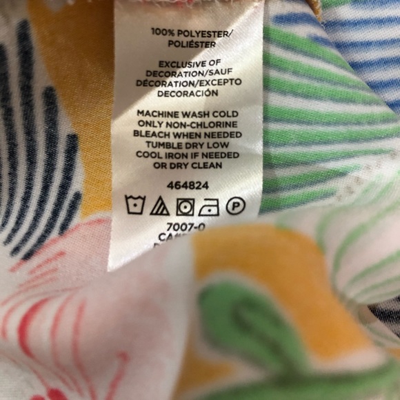 Ann Taylor Flutter Sleeve Tropical Print Blouse XXSP - Picture 5 of 5